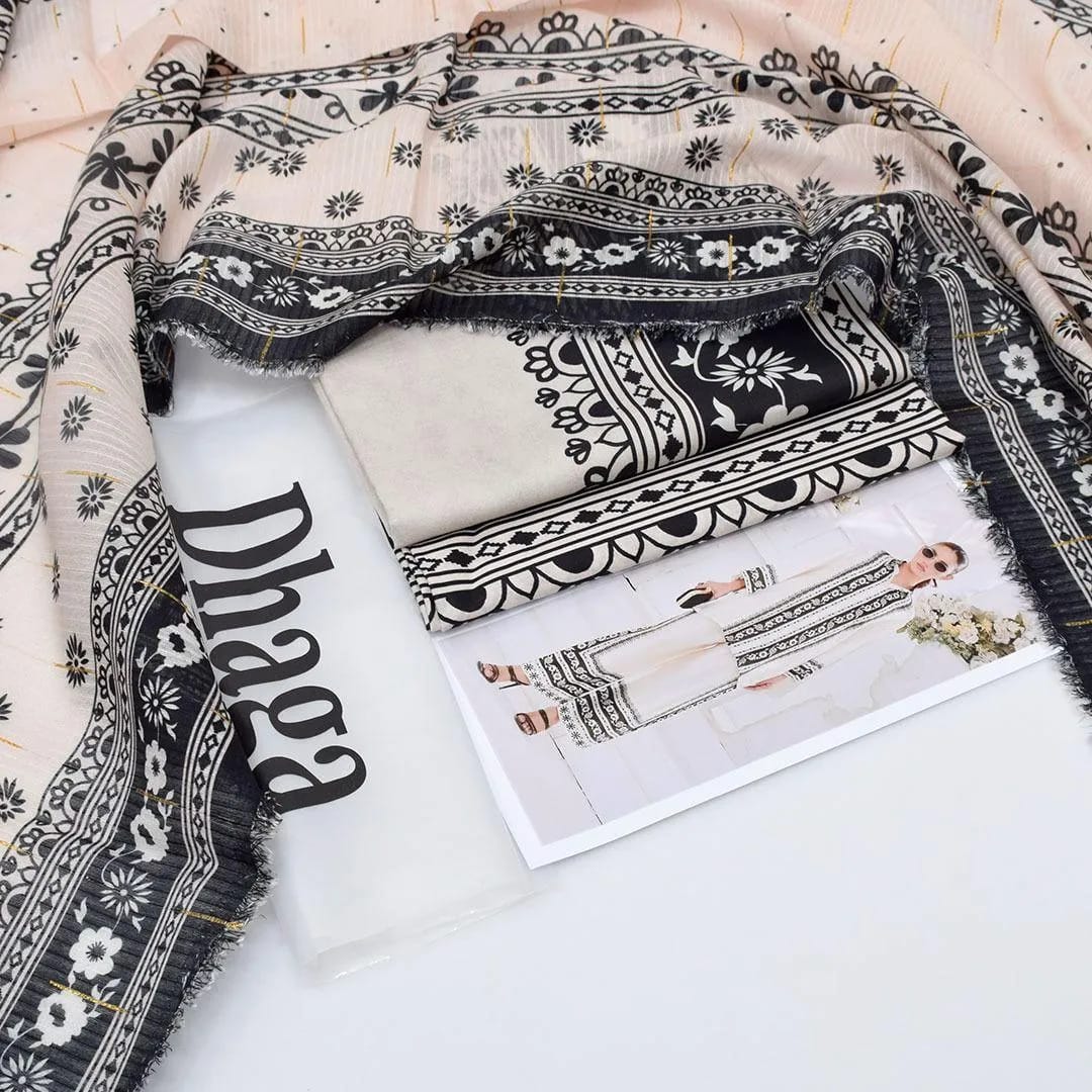 Elegant Designer Lawn Cotton Dress – Summer Collection 2026