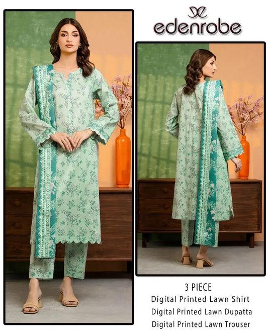 Elegant Designer Lawn Cotton Dress – Summer Collection 2026