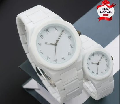 White Couple Watches Carbon fiber Water Resistant Unisex