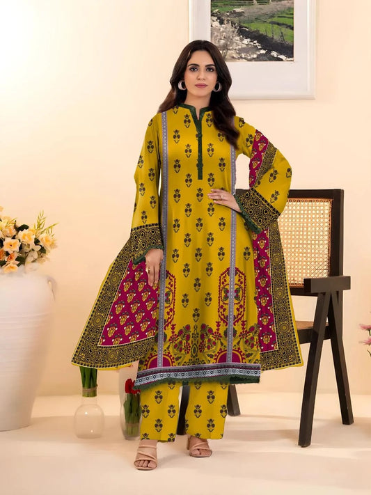 Elegant Designer Lawn Cotton Dress – Summer Collection 2026